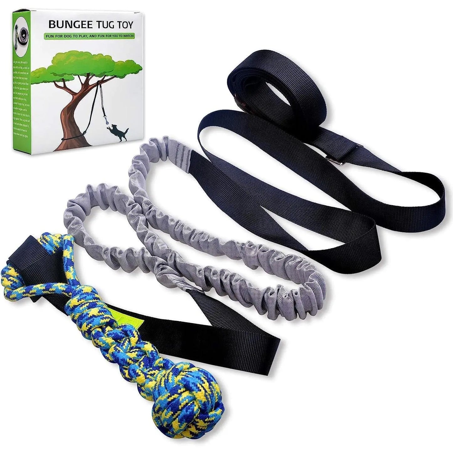 Spring Pole Rope Tug Toys for Medium to Large Dogs - Interactive Bungee Exercise Ropes for Indoor and Outdoor Use (Door Style)