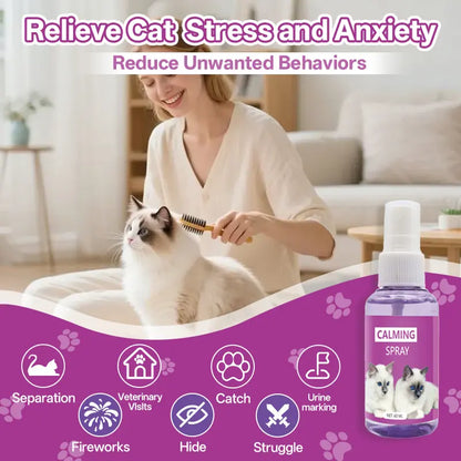 Cat Calming Spray with Soothing Pheromones for Anxiety Relief at Home and During Travel - Travel-Sized Diffuser Refill