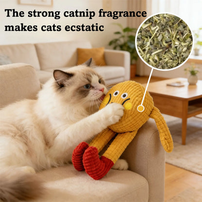 Interactive Plush Catnip Crinkle Toys - Set of 2, Soft and Durable for Indoor Kittens, Engaging Chew and Kick Experience