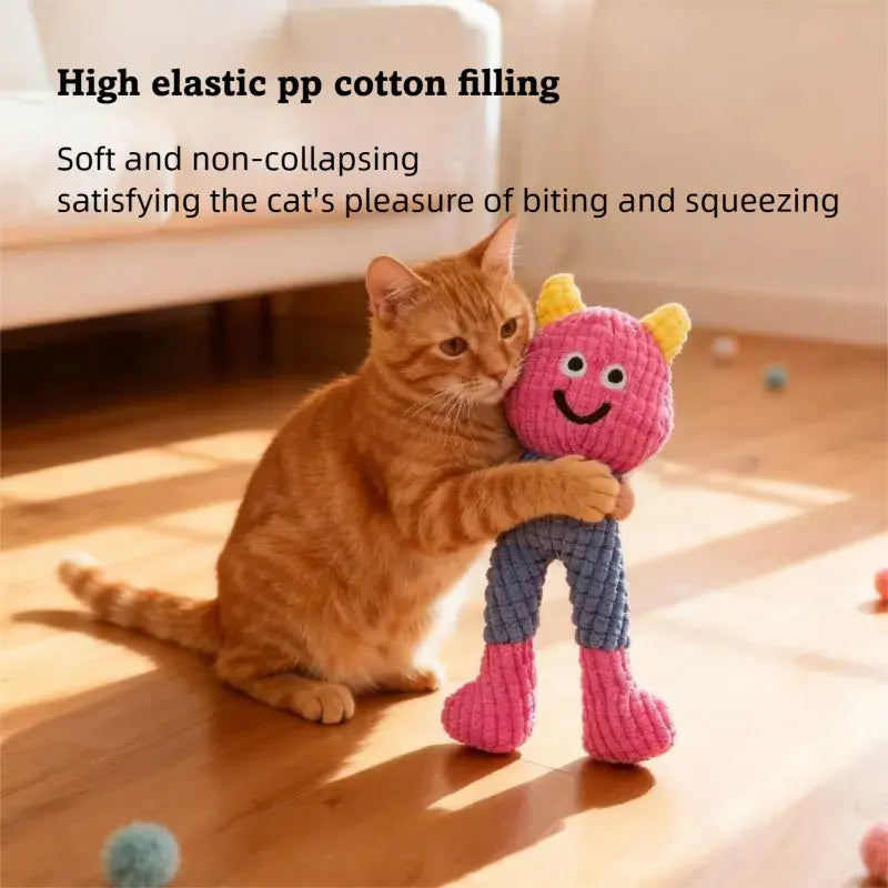 Interactive Plush Catnip Crinkle Toys - Set of 2, Soft and Durable for Indoor Kittens, Engaging Chew and Kick Experience