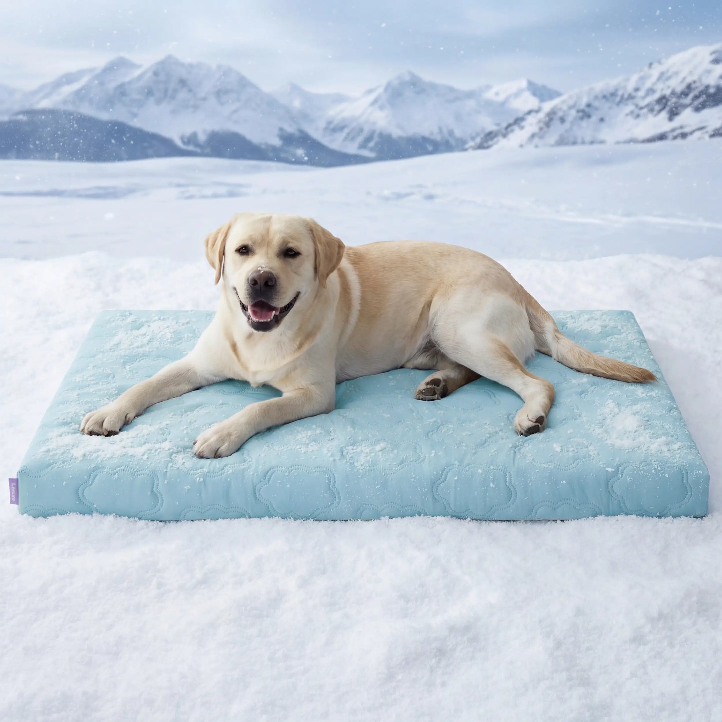Lesure Orthopedic Dog Cooling Mat - Q-Max > 0.5 with Washable Cover and Non-Slip Egg Crate Foam for Extra Large Dogs