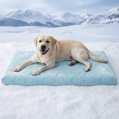 Lesure Orthopedic Dog Cooling Mat - Q-Max > 0.5 with Washable Cover and Non-Slip Egg Crate Foam for Extra Large Dogs