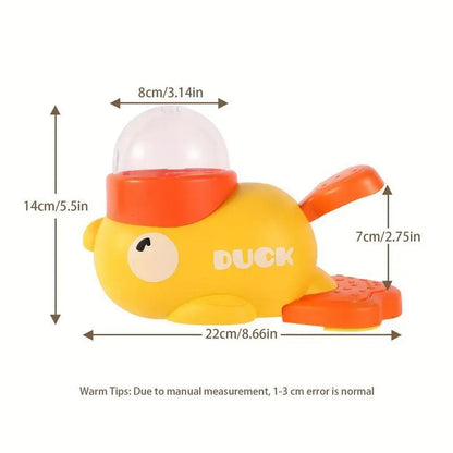 Yellow Duck Food Dispensing Cat Toy - Interactive Boredom Relief Wand for Cats and Dogs, Durable Slow Feeder and Snack Puzzle, Ideal Gift for Pet Lovers