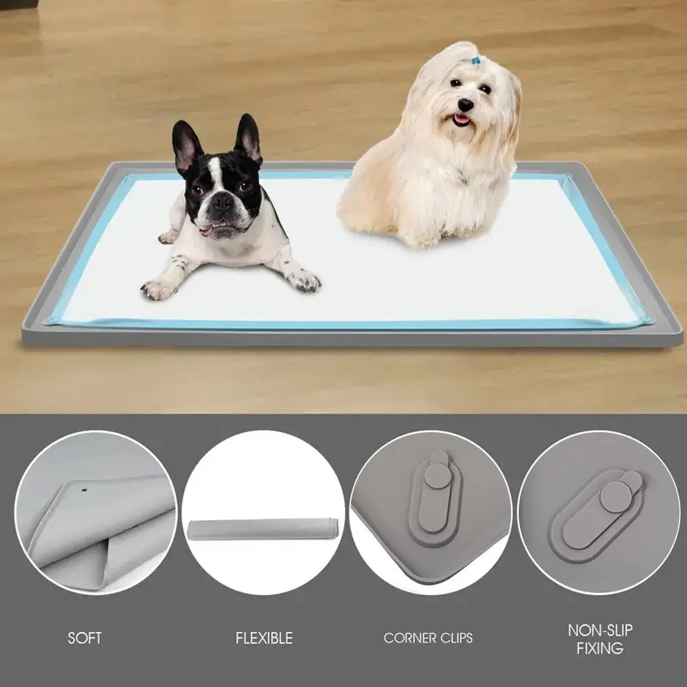 Pet Diaper Pad Tray Stand for Dog Incontinence Training, Easy-Clean Potty Training Mat, Floor Protection for Puppies and Small Dogs