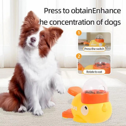 Yellow Duck Food Dispensing Cat Toy - Interactive Boredom Relief Wand for Cats and Dogs, Durable Slow Feeder and Snack Puzzle, Ideal Gift for Pet Lovers