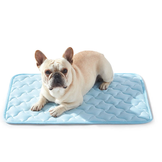 MIXJOY Premium Cooling Mat for Dogs of All Sizes - Q-Max > 0.5 Instant Temperature Reduction, Machine Washable, Snag Resistant, Anti-Slip Design for Indoor and Outdoor Use - Blue