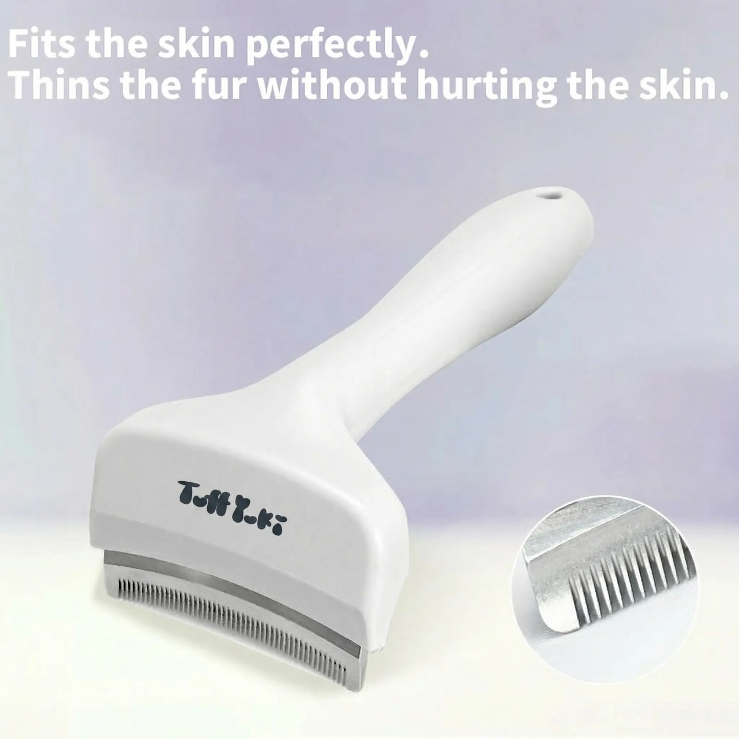 TUFFYUKI Professional Pet Deshedding Tool - Gentle Undercoat Rake for Dogs and Cats, Effective Shedding Reduction and Dematting Comb for Long-Haired Pets