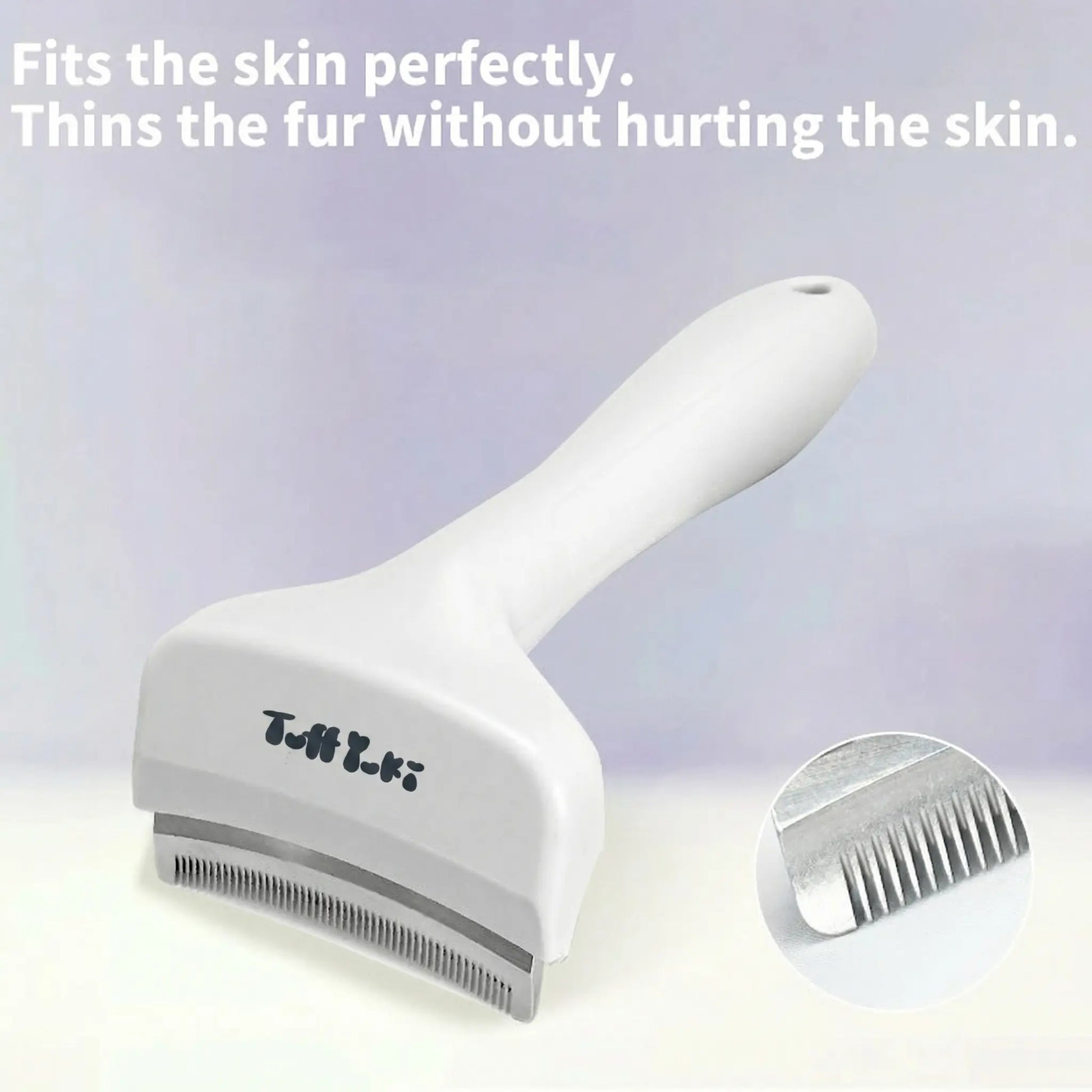 TUFFYUKI Professional Pet Deshedding Tool - Gentle Undercoat Rake for Dogs and Cats, Effective Shedding Reduction and Dematting Comb for Long-Haired Pets