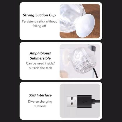 Submersible LED Mood Light for Aquariums - USB Color-Changing Underwater Lamp, Waterproof Night Light for Freshwater and Saltwater Fish Tanks