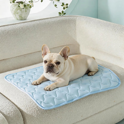 MIXJOY Premium Cooling Mat for Dogs of All Sizes - Q-Max > 0.5 Instant Temperature Reduction, Machine Washable, Snag Resistant, Anti-Slip Design for Indoor and Outdoor Use - Blue