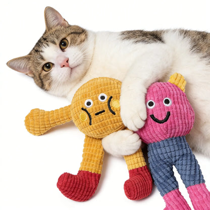 Interactive Plush Catnip Crinkle Toys - Set of 2, Soft and Durable for Indoor Kittens, Engaging Chew and Kick Experience