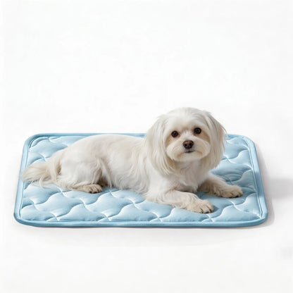MIXJOY Premium Cooling Mat for Dogs of All Sizes - Q-Max > 0.5 Instant Temperature Reduction, Machine Washable, Snag Resistant, Anti-Slip Design for Indoor and Outdoor Use - Blue