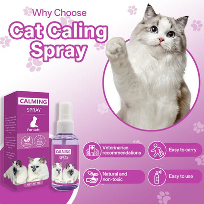 Cat Calming Spray with Soothing Pheromones for Anxiety Relief at Home and During Travel - Travel-Sized Diffuser Refill