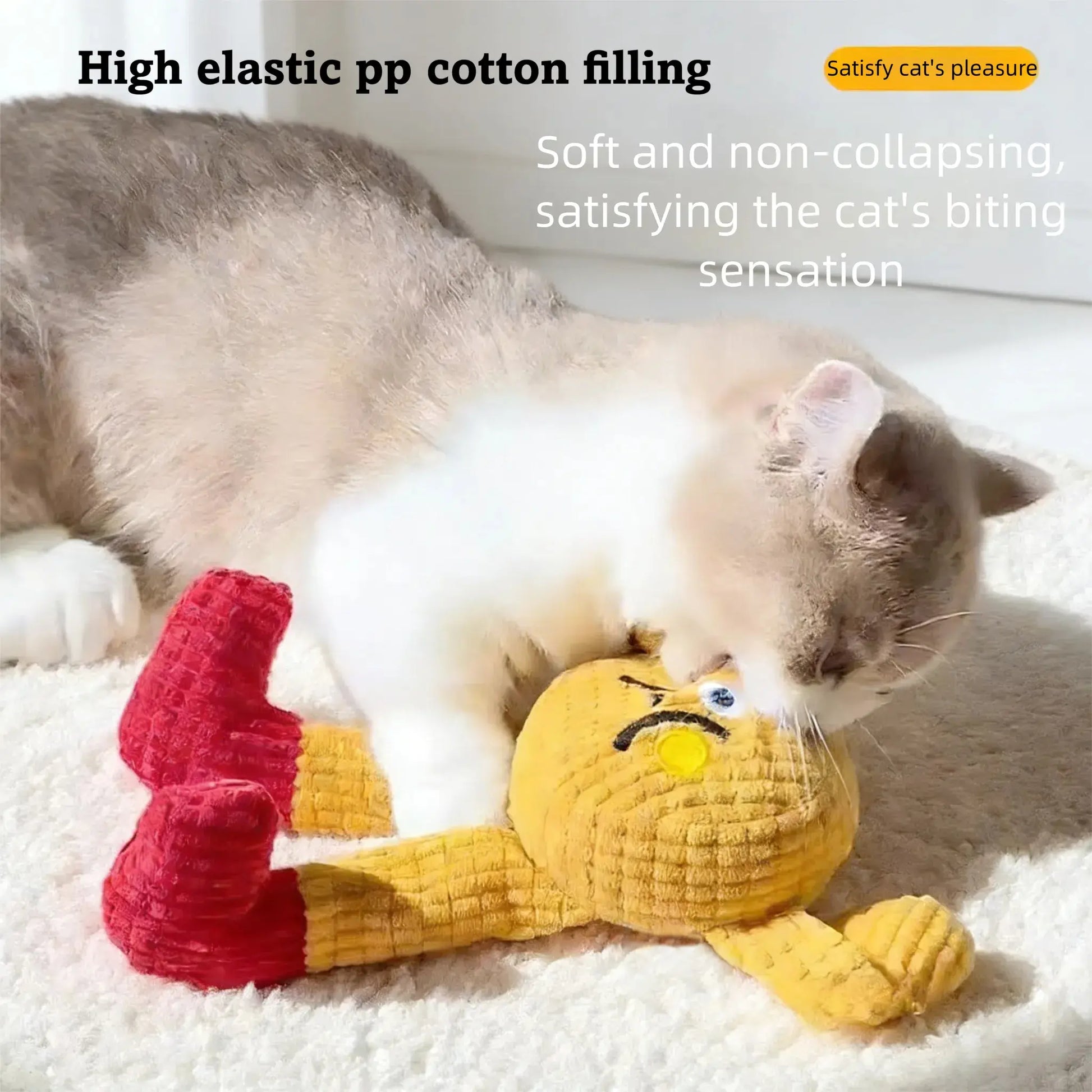 Interactive Plush Catnip Crinkle Toys - Set of 2, Soft and Durable for Indoor Kittens, Engaging Chew and Kick Experience