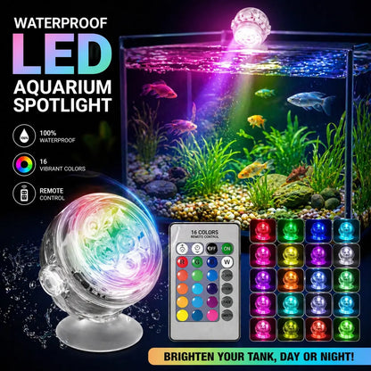 Submersible LED Mood Light for Aquariums - USB Color-Changing Underwater Lamp, Waterproof Night Light for Freshwater and Saltwater Fish Tanks