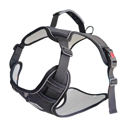 Adjustable No-Pull Reflective Dog Harness with Breathable Chest Strap for Outdoor Activities