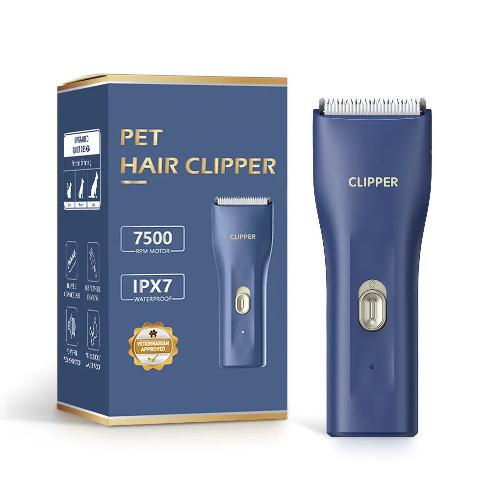 Professional Rechargeable Cordless Pet Clippers for Dog and Cat Grooming, Low Noise Ceramic Blade Trimmer for Matted and Long Hair