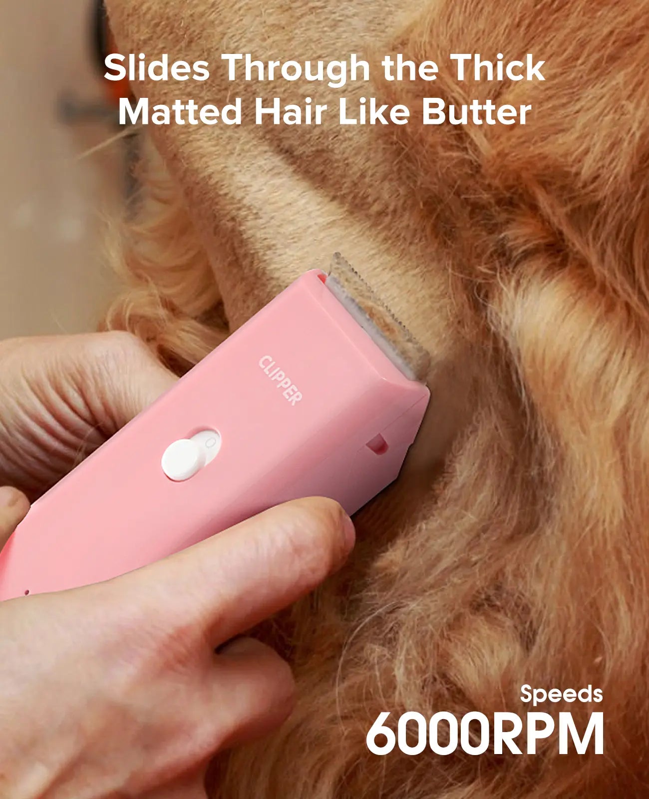 Professional Rechargeable Cordless Pet Clippers for Dog and Cat Grooming, Low Noise Ceramic Blade Trimmer for Matted and Long Hair
