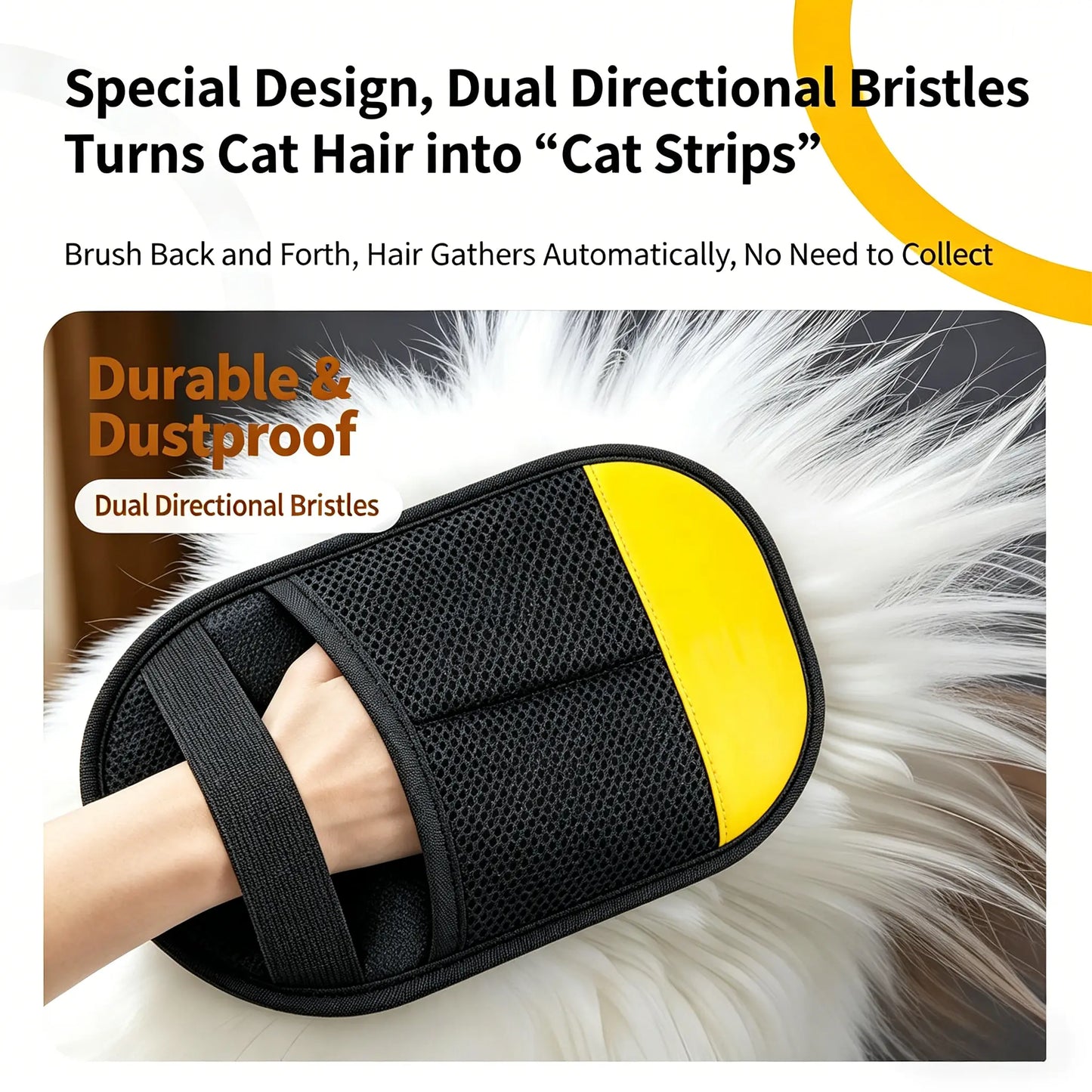 Electrostatic PET Hair Remover Gloves - Dual-Sided Grooming Tool for Cats and Dogs