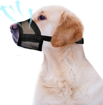 Adjustable Air Mesh Dog Muzzle for Various Breeds | Prevents Barking, Scavenging, Licking, and Chewing | Ideal for Biting Prevention