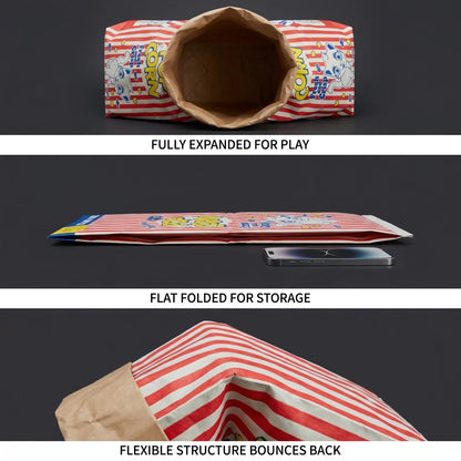 Giant Collapsible Cat Crinkle Bag Tunnel - 29.5 x 13.8 Inch Interactive Hideaway for Indoor Cats, Kittens, Rabbits, and Ferrets with Crinkle Sound