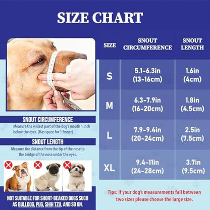 Adjustable Air Mesh Dog Muzzle for Various Breeds | Prevents Barking, Scavenging, Licking, and Chewing | Ideal for Biting Prevention