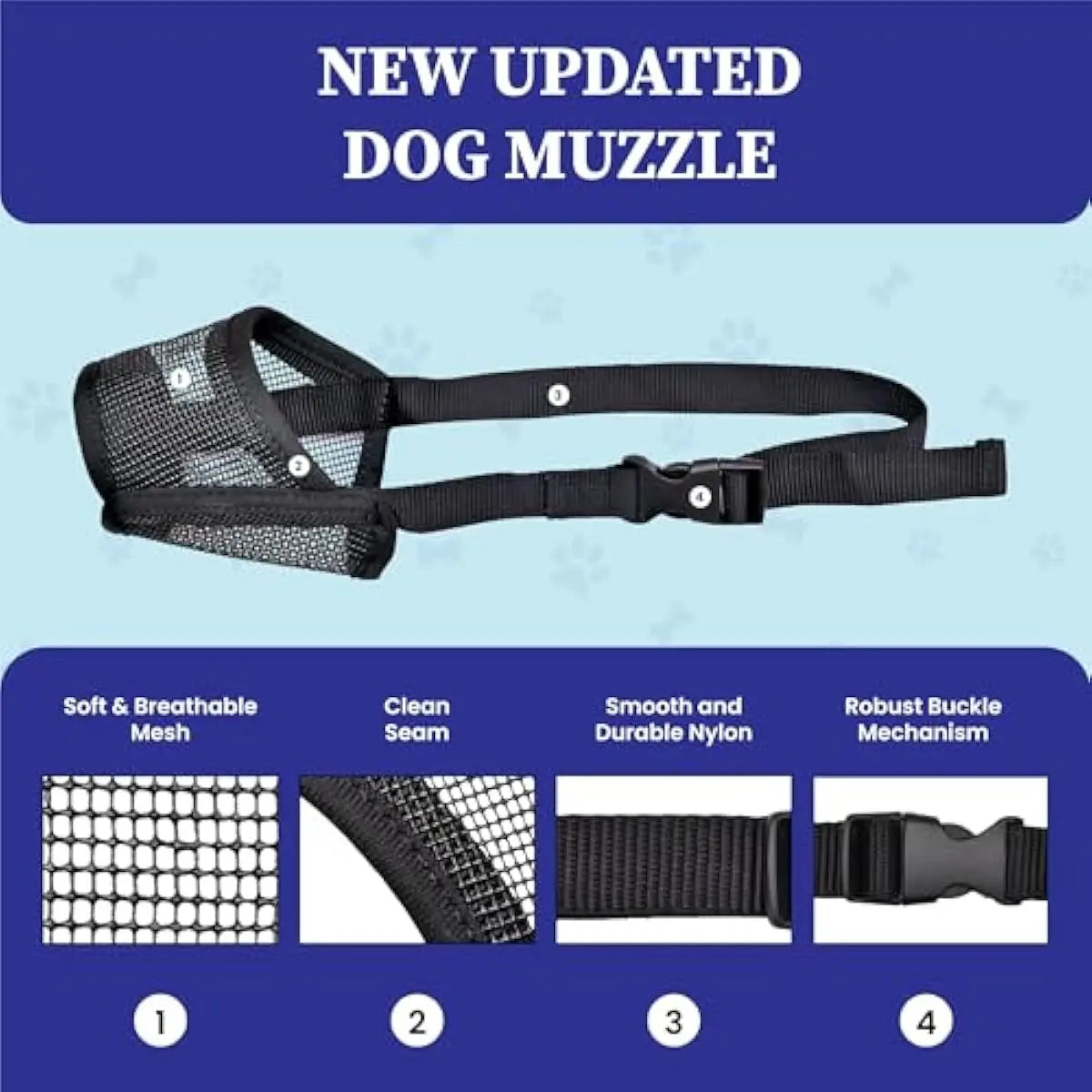 Adjustable Air Mesh Dog Muzzle for Various Breeds | Prevents Barking, Scavenging, Licking, and Chewing | Ideal for Biting Prevention