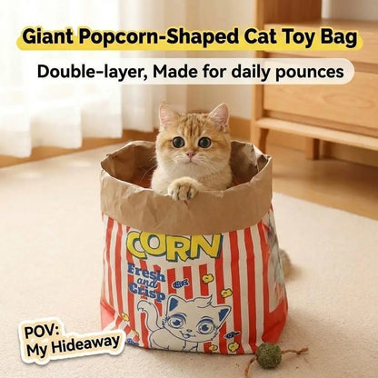 Giant Collapsible Cat Crinkle Bag Tunnel - 29.5 x 13.8 Inch Interactive Hideaway for Indoor Cats, Kittens, Rabbits, and Ferrets with Crinkle Sound