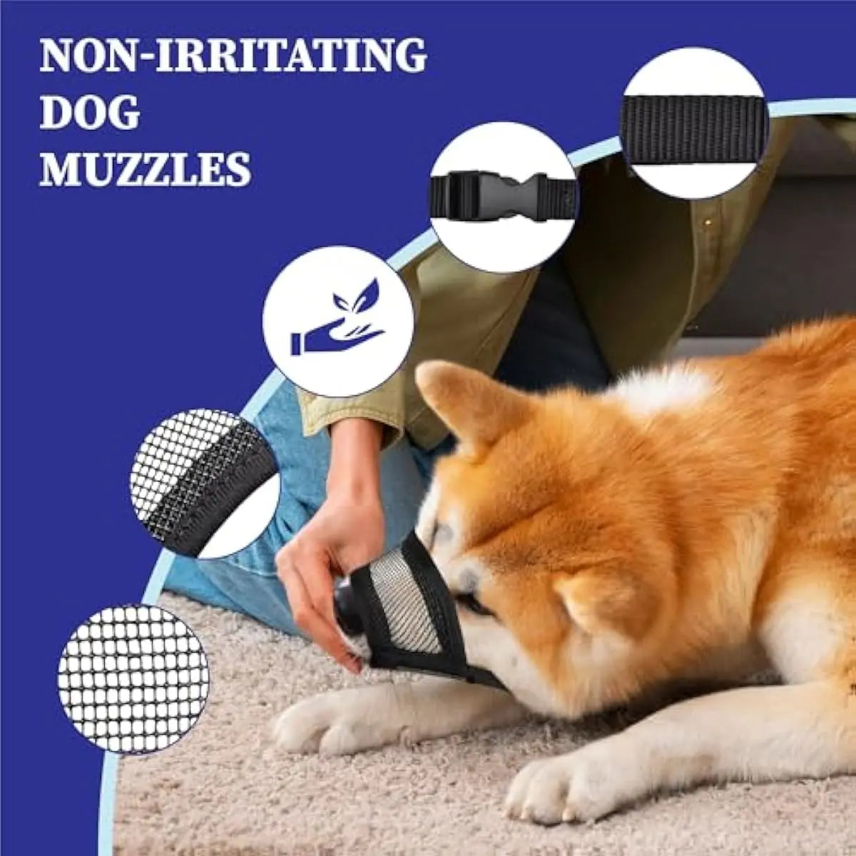 Adjustable Air Mesh Dog Muzzle for Various Breeds | Prevents Barking, Scavenging, Licking, and Chewing | Ideal for Biting Prevention
