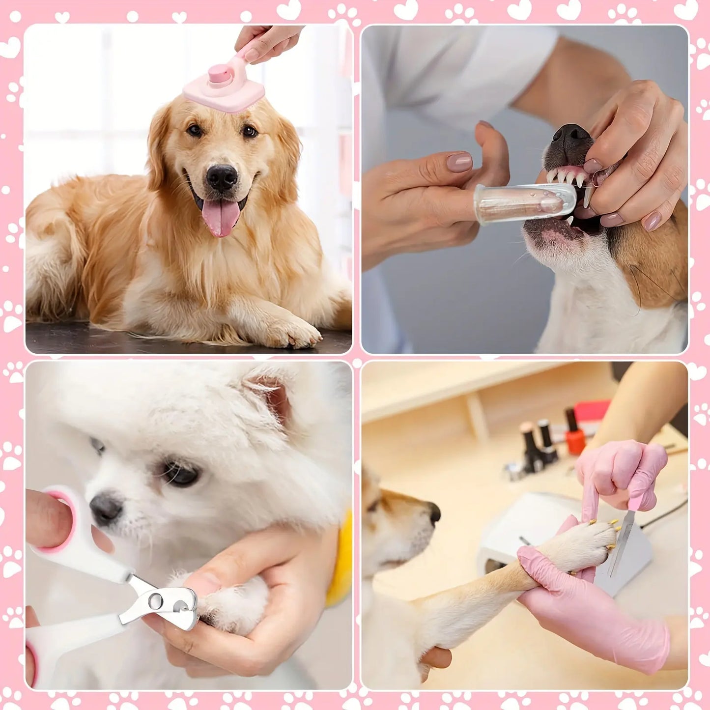 8-in-1 Professional Pet Grooming Kit for Dogs and Cats - Includes Dematting Comb, Slicker Brush, Nail Clipper, and Trimmer for a Tangle-Free and Shiny Coat