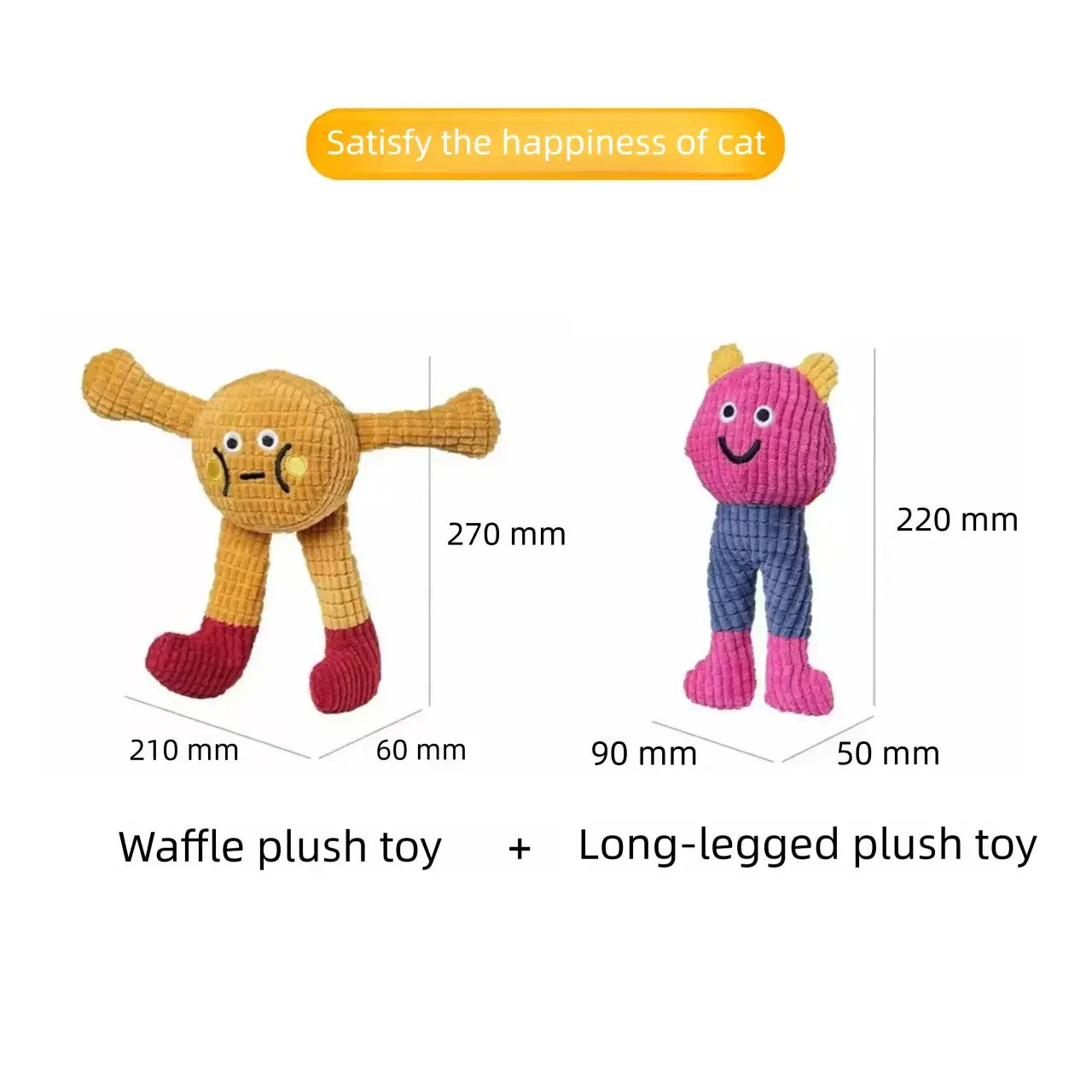 Interactive Plush Catnip Crinkle Toys - Set of 2, Soft and Durable for Indoor Kittens, Engaging Chew and Kick Experience