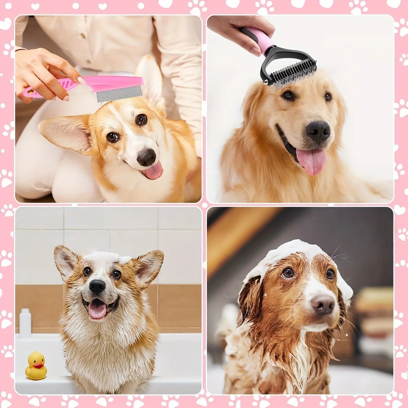 8-in-1 Professional Pet Grooming Kit for Dogs and Cats - Includes Dematting Comb, Slicker Brush, Nail Clipper, and Trimmer for a Tangle-Free and Shiny Coat