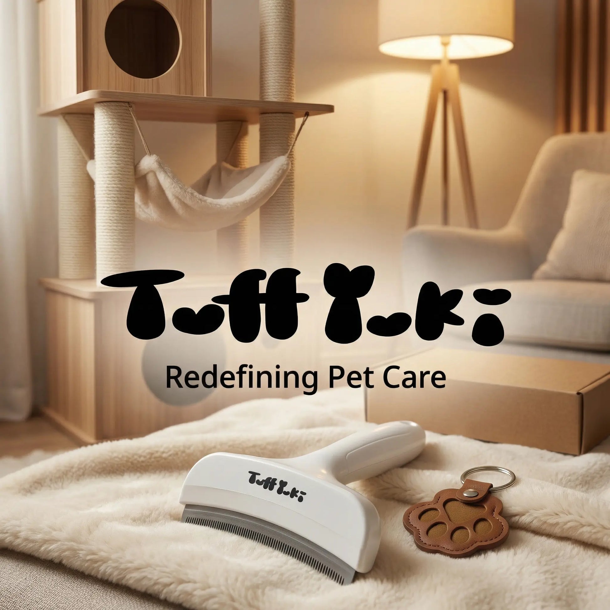 TUFFYUKI Professional Pet Deshedding Tool - Gentle Undercoat Rake for Dogs and Cats, Effective Shedding Reduction and Dematting Comb for Long-Haired Pets