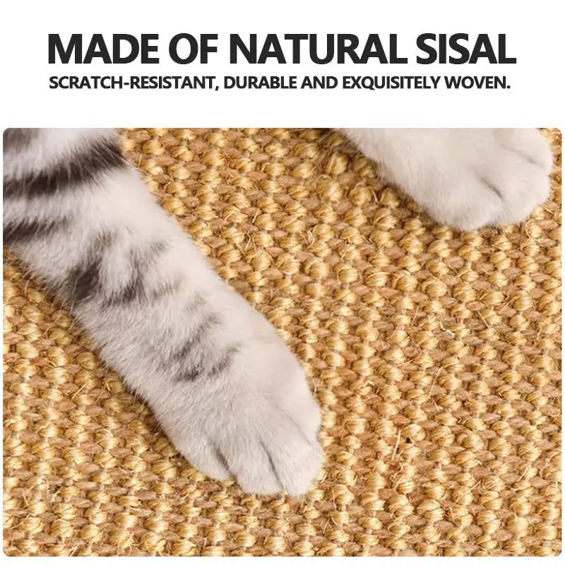Sisal Wall Cat Scratching Mat - Indoor Scratching Pad for Furniture and Wall Protection, Durable Cat and Kitten Scratcher
