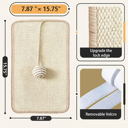 Sisal Wall Cat Scratching Mat - Indoor Scratching Pad for Furniture and Wall Protection, Durable Cat and Kitten Scratcher