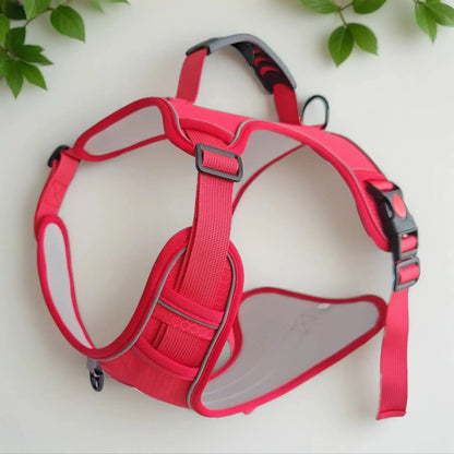 Adjustable No-Pull Reflective Dog Harness with Breathable Chest Strap for Outdoor Activities