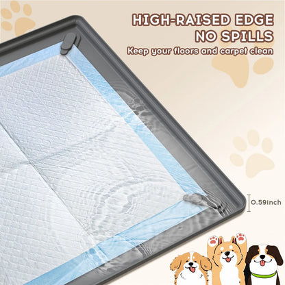 Pet Diaper Pad Tray Stand for Dog Incontinence Training, Easy-Clean Potty Training Mat, Floor Protection for Puppies and Small Dogs