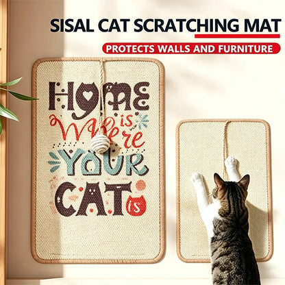 Sisal Wall Cat Scratching Mat - Indoor Scratching Pad for Furniture and Wall Protection, Durable Cat and Kitten Scratcher