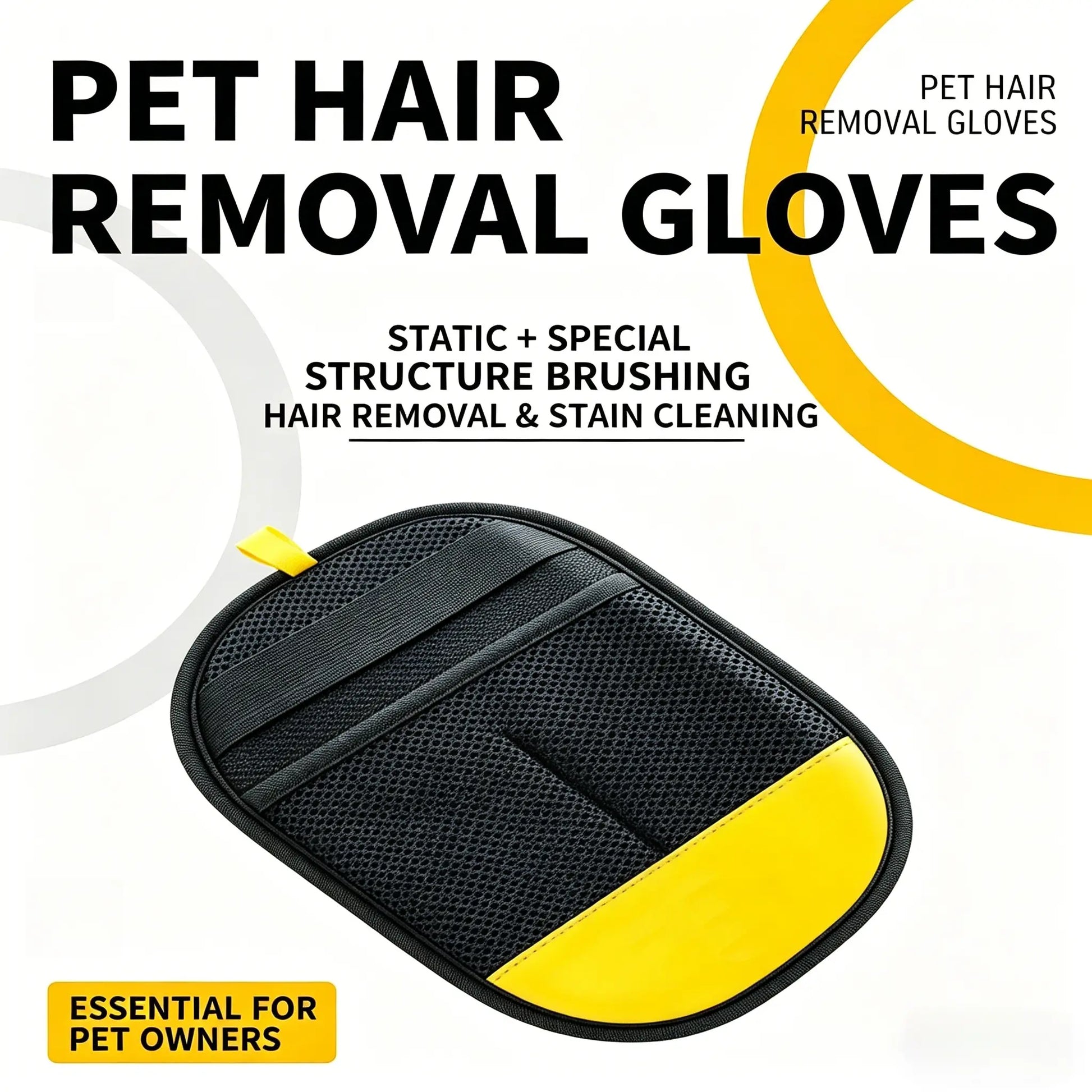 Electrostatic PET Hair Remover Gloves - Dual-Sided Grooming Tool for Cats and Dogs