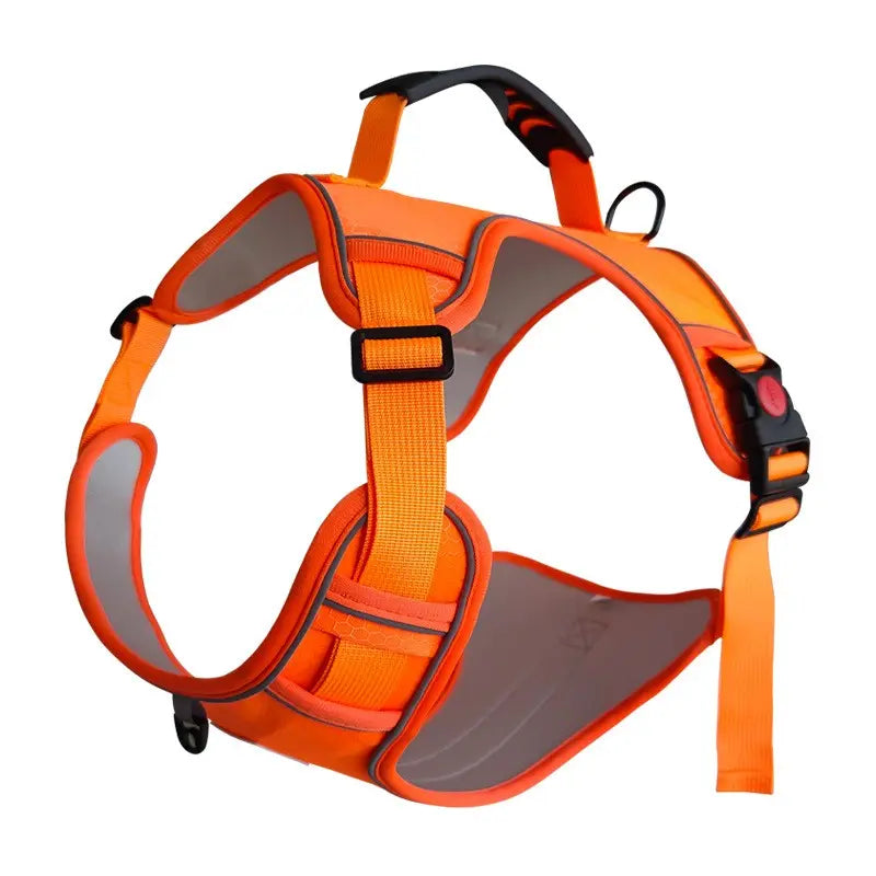 Adjustable No-Pull Reflective Dog Harness with Breathable Chest Strap for Outdoor Activities