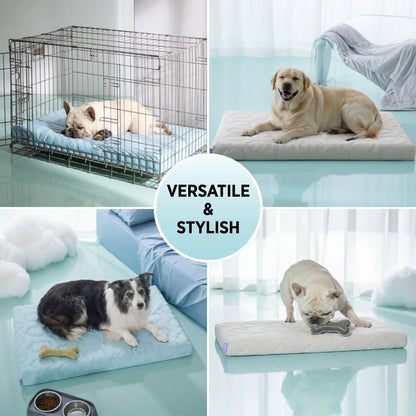 Lesure Orthopedic Dog Cooling Mat - Q-Max > 0.5 with Washable Cover and Non-Slip Egg Crate Foam for Extra Large Dogs
