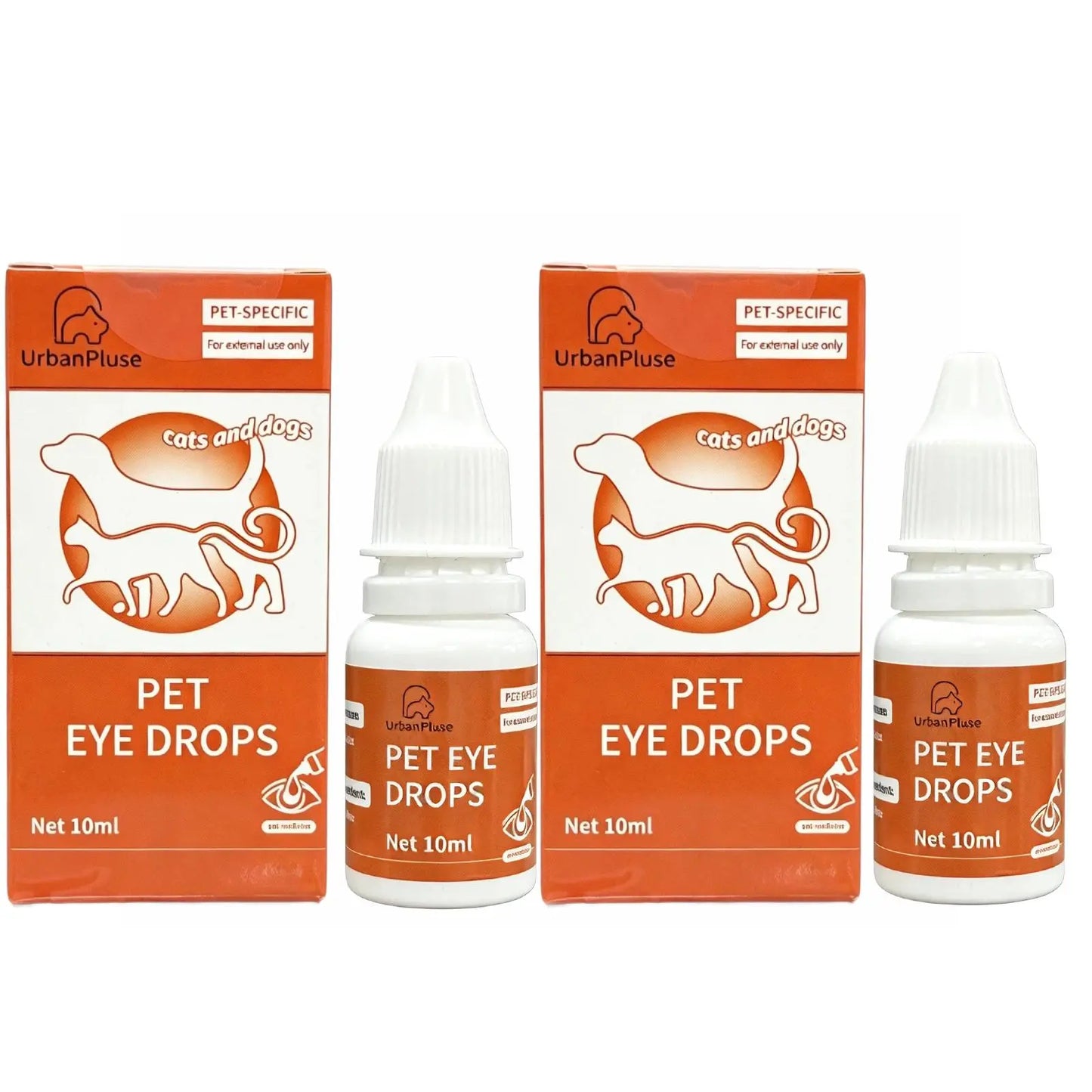 Urbanpluse Natural Pet Eye Drops for Dogs and Cats - 10ML Tear Stain Remover for Itchy, Dry, and Pink Eyes