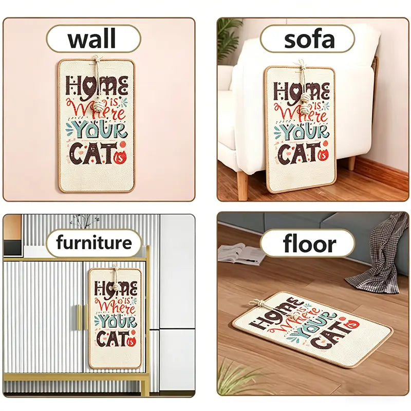 Sisal Wall Cat Scratching Mat - Indoor Scratching Pad for Furniture and Wall Protection, Durable Cat and Kitten Scratcher