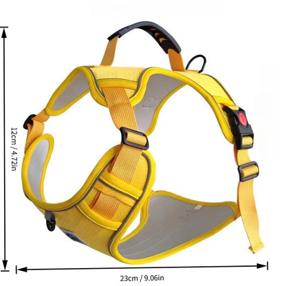 Adjustable No-Pull Reflective Dog Harness with Breathable Chest Strap for Outdoor Activities