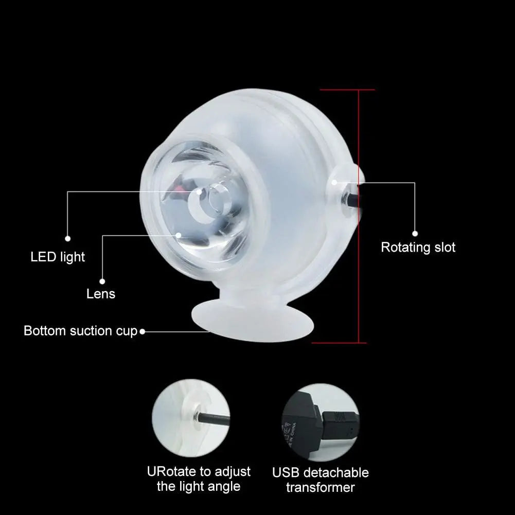 Submersible LED Mood Light for Aquariums - USB Color-Changing Underwater Lamp, Waterproof Night Light for Freshwater and Saltwater Fish Tanks
